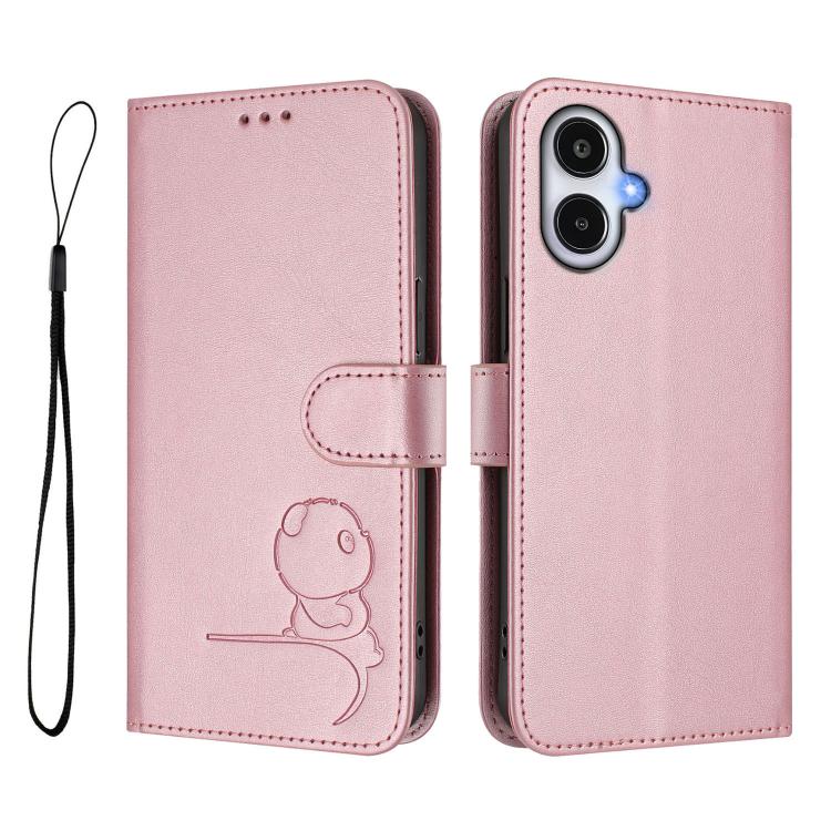 Custodia per telefono in pelle con logo Litter Panda in rilievo e protezione RFID, completa di cordino., For Samsung Galaxy A25e / A25 5G JP, For Samsung Galaxy A07 4G, For Samsung Galaxy A17 5G / A26 5G, For Samsung Galaxy A06 4G / 5G