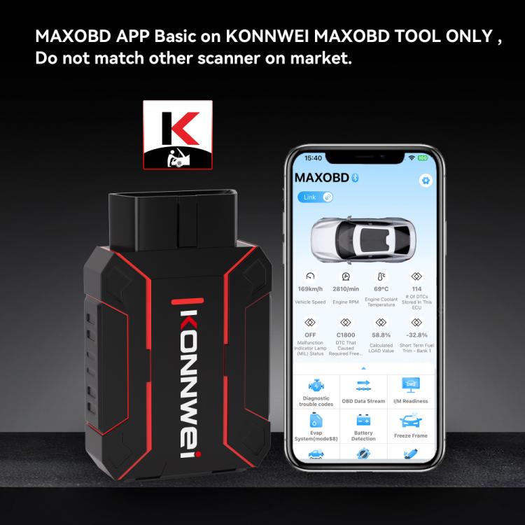 KONNWEI MAXOBD Scanner per sistema auto completo Strumento diagnostico OBD2 Lettura codici