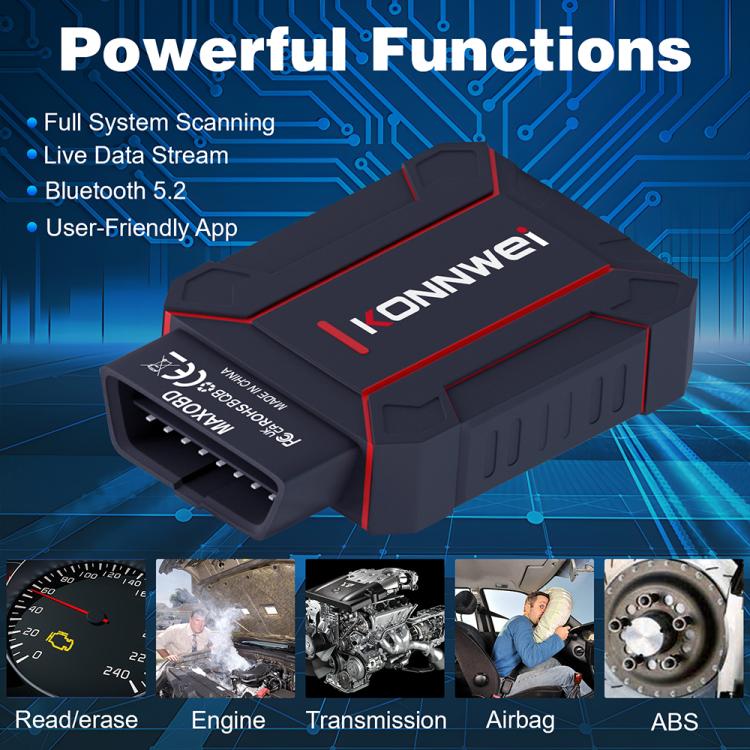 KONNWEI MAXOBD Scanner per sistema auto completo Strumento diagnostico OBD2 Lettura codici