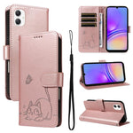 Adorabile custodia per telefono in pelle con motivo a rilievo di gatti., For Samsung Galaxy A57 5G, For Samsung Galaxy A37 5G, For Galaxy A27 5G, For Samsung Galaxy A07 5G
