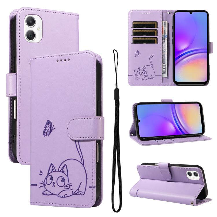 Adorabile custodia per telefono in pelle con motivo a rilievo di gatti., For Samsung Galaxy A57 5G, For Samsung Galaxy A37 5G, For Galaxy A27 5G, For Samsung Galaxy A07 5G