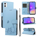 Adorabile custodia per telefono in pelle con motivo a rilievo di gatti., For Samsung Galaxy A57 5G, For Samsung Galaxy A37 5G, For Galaxy A27 5G, For Samsung Galaxy A07 5G