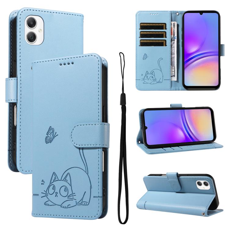 Adorabile custodia per telefono in pelle con motivo a rilievo di gatti., For Samsung Galaxy A57 5G, For Samsung Galaxy A37 5G, For Galaxy A27 5G, For Samsung Galaxy A07 5G