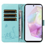 Adorabile custodia per telefono in pelle con motivo a rilievo di gatti., For Samsung Galaxy A36 5G / M56 5G, For Samsung Galaxy A56 5G