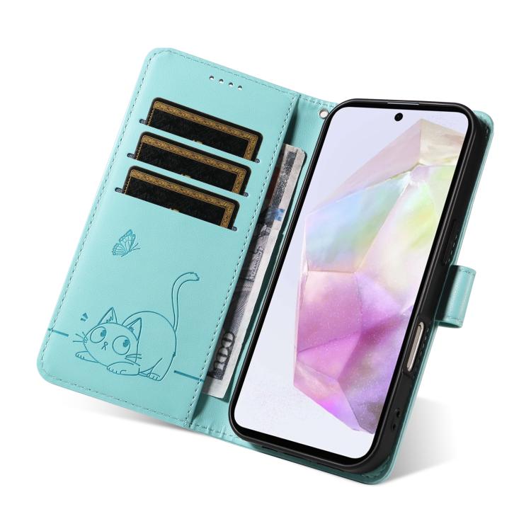 Adorabile custodia per telefono in pelle con motivo a rilievo di gatti., For Samsung Galaxy A36 5G / M56 5G, For Samsung Galaxy A56 5G