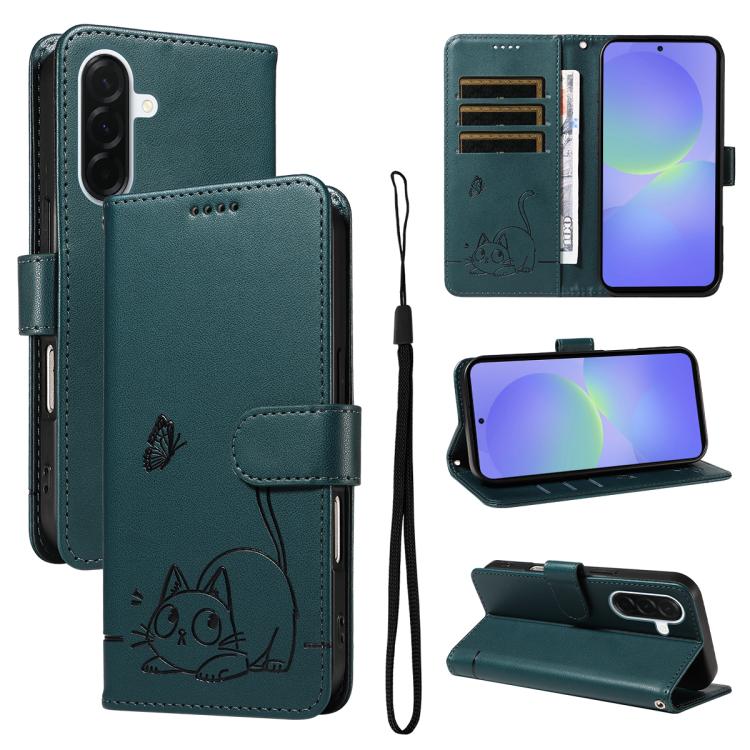 Adorabile custodia per telefono in pelle con motivo a rilievo di gatti., For Samsung Galaxy A57 5G, For Samsung Galaxy A37 5G, For Galaxy A27 5G, For Samsung Galaxy A07 5G