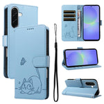 Adorabile custodia per telefono in pelle con motivo a rilievo di gatti., For Samsung Galaxy A57 5G, For Samsung Galaxy A37 5G, For Galaxy A27 5G, For Samsung Galaxy A07 5G