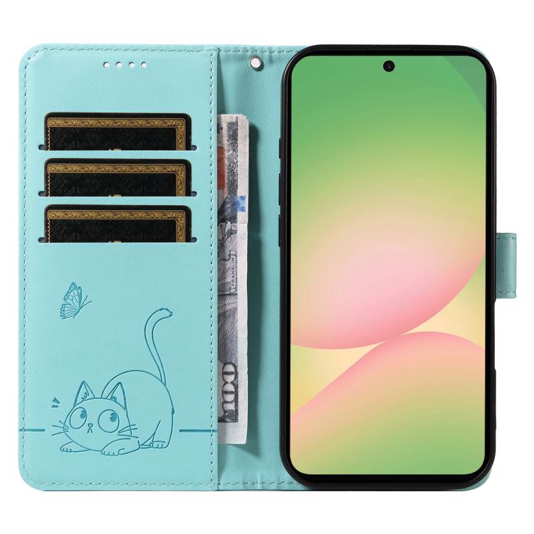 Adorabile custodia per telefono in pelle con motivo a rilievo di gatti., For Samsung Galaxy A57 5G, For Samsung Galaxy A37 5G, For Galaxy A27 5G, For Samsung Galaxy A07 5G