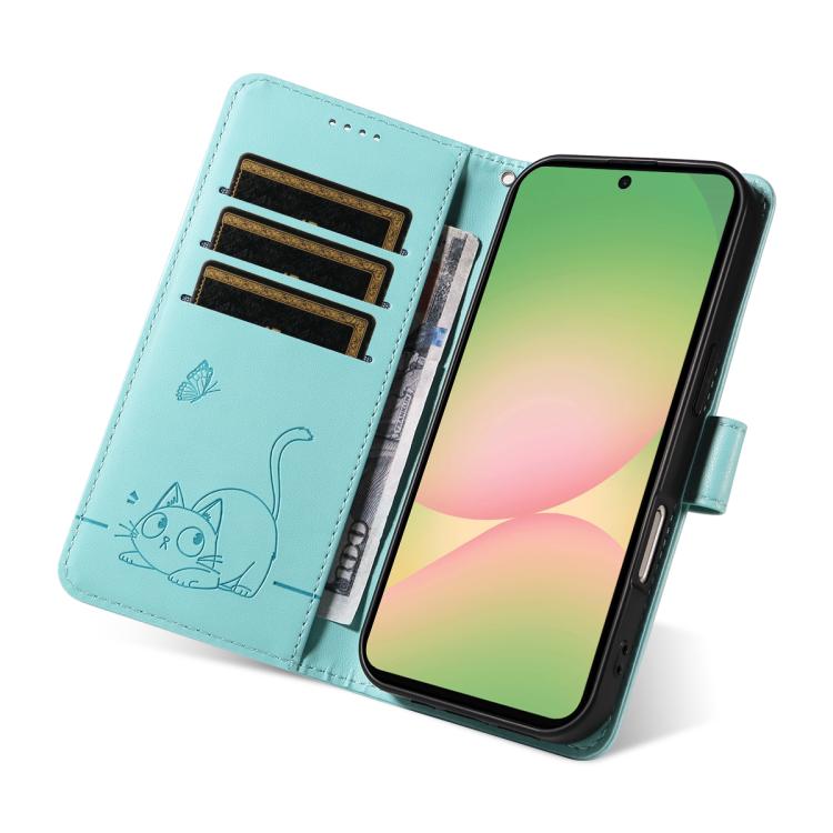 Adorabile custodia per telefono in pelle con motivo a rilievo di gatti., For Samsung Galaxy A57 5G, For Samsung Galaxy A37 5G, For Galaxy A27 5G, For Samsung Galaxy A07 5G