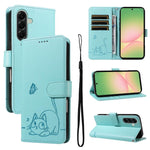 Adorabile custodia per telefono in pelle con motivo a rilievo di gatti., For Samsung Galaxy A57 5G, For Samsung Galaxy A37 5G, For Galaxy A27 5G, For Samsung Galaxy A07 5G