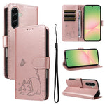 Adorabile custodia per telefono in pelle con motivo a rilievo di gatti., For Samsung Galaxy A57 5G, For Samsung Galaxy A37 5G, For Galaxy A27 5G, For Samsung Galaxy A07 5G
