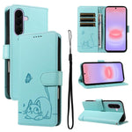 Adorabile custodia per telefono in pelle con motivo a rilievo di gatti., For Samsung Galaxy A57 5G, For Samsung Galaxy A37 5G, For Galaxy A27 5G, For Samsung Galaxy A07 5G