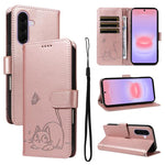 Adorabile custodia per telefono in pelle con motivo a rilievo di gatti., For Samsung Galaxy A57 5G, For Samsung Galaxy A37 5G, For Galaxy A27 5G, For Samsung Galaxy A07 5G