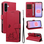 Adorabile custodia per telefono in pelle con motivo a rilievo di gatti., For Samsung Galaxy A57 5G, For Samsung Galaxy A37 5G, For Galaxy A27 5G, For Samsung Galaxy A07 5G