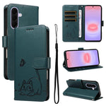 Adorabile custodia per telefono in pelle con motivo a rilievo di gatti., For Samsung Galaxy A57 5G, For Samsung Galaxy A37 5G, For Galaxy A27 5G, For Samsung Galaxy A07 5G