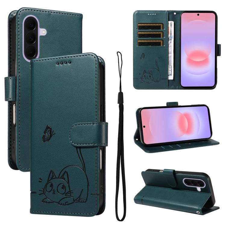 Adorabile custodia per telefono in pelle con motivo a rilievo di gatti., For Samsung Galaxy A57 5G, For Samsung Galaxy A37 5G, For Galaxy A27 5G, For Samsung Galaxy A07 5G