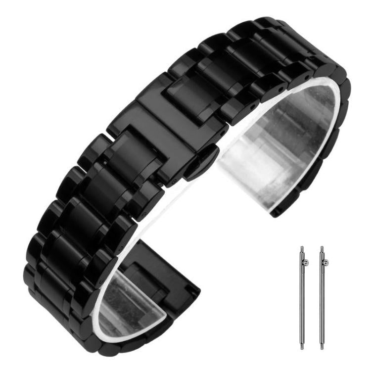 Cinturino per orologio xDfind con fibbia a farfalla in acciaio inossidabile massiccio a cinque perline, 14mm, 18mm, 20mm, 22mm