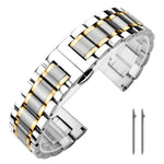 Cinturino per orologio xDfind con fibbia a farfalla in acciaio inossidabile massiccio a cinque perline, 14mm, 18mm, 20mm, 22mm