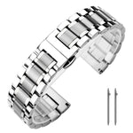 Cinturino per orologio xDfind con fibbia a farfalla in acciaio inossidabile massiccio a cinque perline, 14mm, 18mm, 20mm, 22mm