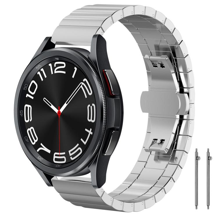 Cinturino per orologio xDfind in acciaio inossidabile massiccio con una sola perlina in bambù., 18mm, 20mm, 22mm, 14mm