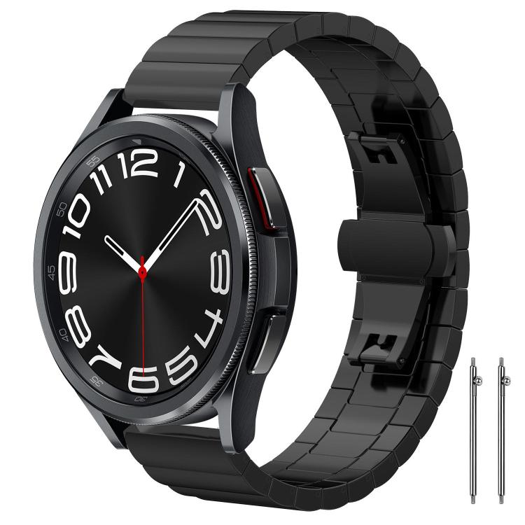 Cinturino per orologio xDfind in acciaio inossidabile massiccio con una sola perlina in bambù., 18mm, 20mm, 22mm, 14mm
