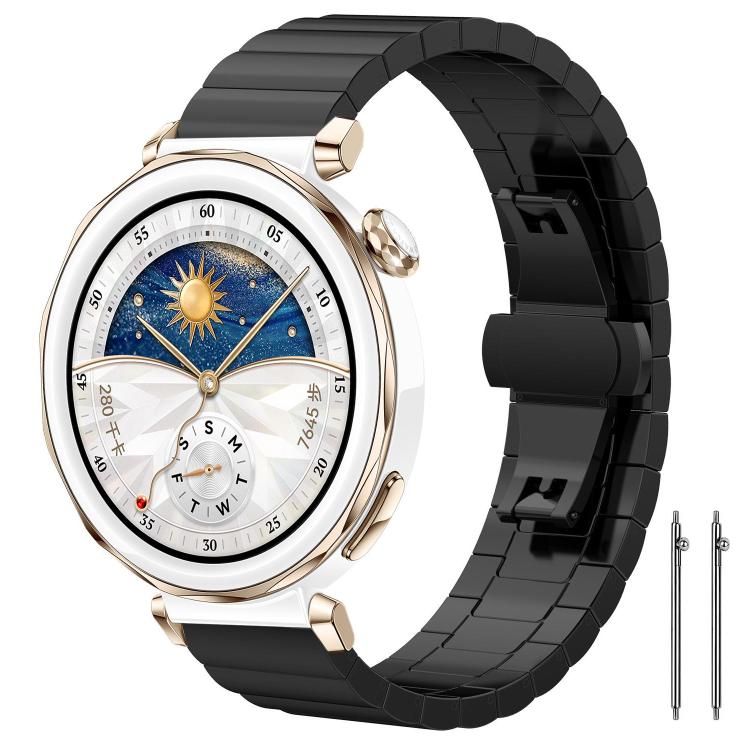 Cinturino per orologio xDfind in acciaio inossidabile massiccio con una sola perlina in bambù., 18mm, 20mm, 22mm, 14mm