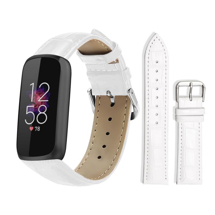 Cinturino per orologio in pelle con fibbia ad ardiglione e texture di bambù xDfind, For Fitbit Charge 6 / 5 18mm, For Fitbit Inspire 3 12mm, For Fitbit Versa 4 / 3 / Sense2 / 1 20mm, For Fitbit Luxe / Special Edition 12mm