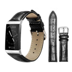 Cinturino per orologio in pelle con fibbia ad ardiglione e texture di bambù xDfind, For Fitbit Inspire 2 / Ace 3 14mm, For Fitbit Versa 2/Versa/Versa Lite/Blaze 22mm, For Fitbit Charge 4 / 3 18mm