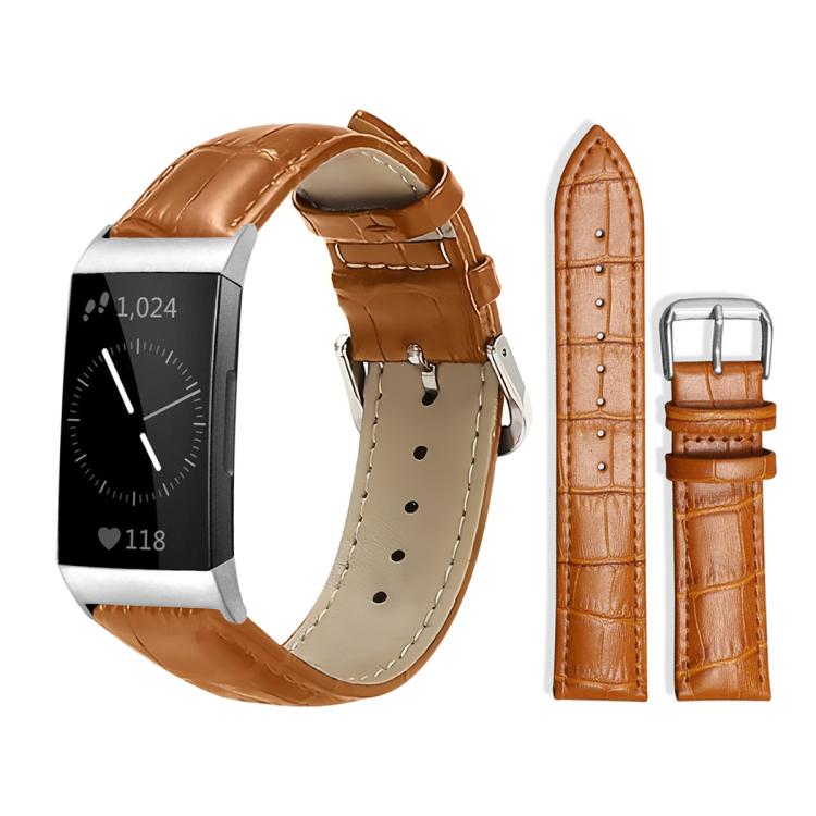 Cinturino per orologio in pelle con fibbia ad ardiglione e texture di bambù xDfind, For Fitbit Inspire 2 / Ace 3 14mm, For Fitbit Versa 2/Versa/Versa Lite/Blaze 22mm, For Fitbit Charge 4 / 3 18mm