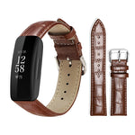 Cinturino per orologio in pelle con fibbia ad ardiglione e texture di bambù xDfind, For Fitbit Inspire 2 / Ace 3 14mm, For Fitbit Versa 2/Versa/Versa Lite/Blaze 22mm, For Fitbit Charge 4 / 3 18mm