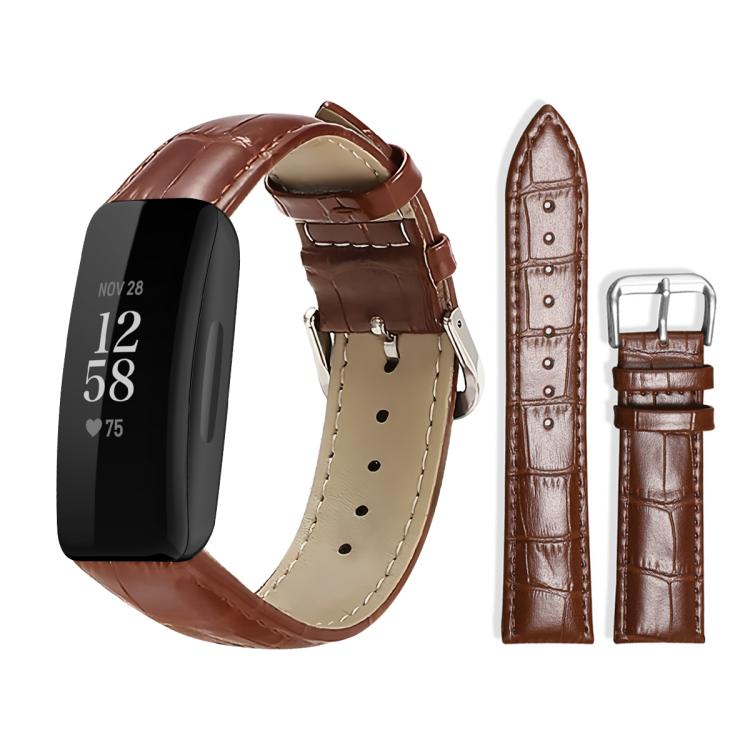 Cinturino per orologio in pelle con fibbia ad ardiglione e texture di bambù xDfind, For Fitbit Inspire 2 / Ace 3 14mm, For Fitbit Versa 2/Versa/Versa Lite/Blaze 22mm, For Fitbit Charge 4 / 3 18mm