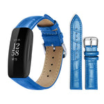 Cinturino per orologio in pelle con fibbia ad ardiglione e texture di bambù xDfind, For Fitbit Inspire 2 / Ace 3 14mm, For Fitbit Versa 2/Versa/Versa Lite/Blaze 22mm, For Fitbit Charge 4 / 3 18mm