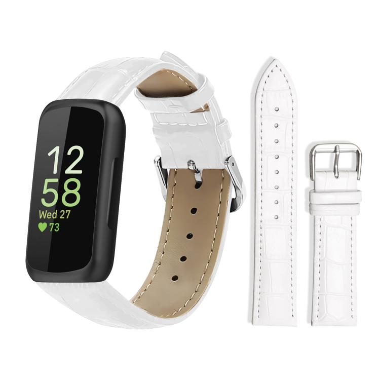 Cinturino per orologio in pelle con fibbia ad ardiglione e texture di bambù xDfind, For Fitbit Charge 6 / 5 18mm, For Fitbit Inspire 3 12mm, For Fitbit Versa 4 / 3 / Sense2 / 1 20mm, For Fitbit Luxe / Special Edition 12mm