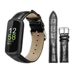 Cinturino per orologio in pelle con fibbia ad ardiglione e texture di bambù xDfind, For Fitbit Charge 6 / 5 18mm, For Fitbit Inspire 3 12mm, For Fitbit Versa 4 / 3 / Sense2 / 1 20mm, For Fitbit Luxe / Special Edition 12mm