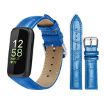 Cinturino per orologio in pelle con fibbia ad ardiglione e texture di bambù xDfind, For Fitbit Charge 6 / 5 18mm, For Fitbit Inspire 3 12mm, For Fitbit Versa 4 / 3 / Sense2 / 1 20mm, For Fitbit Luxe / Special Edition 12mm