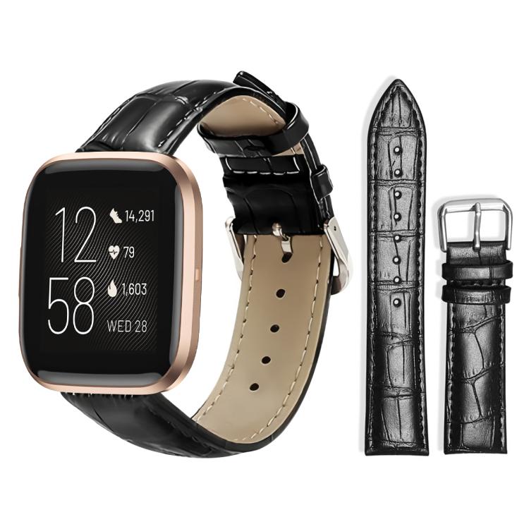 Cinturino per orologio in pelle con fibbia ad ardiglione e texture di bambù xDfind, For Fitbit Inspire 2 / Ace 3 14mm, For Fitbit Versa 2/Versa/Versa Lite/Blaze 22mm, For Fitbit Charge 4 / 3 18mm