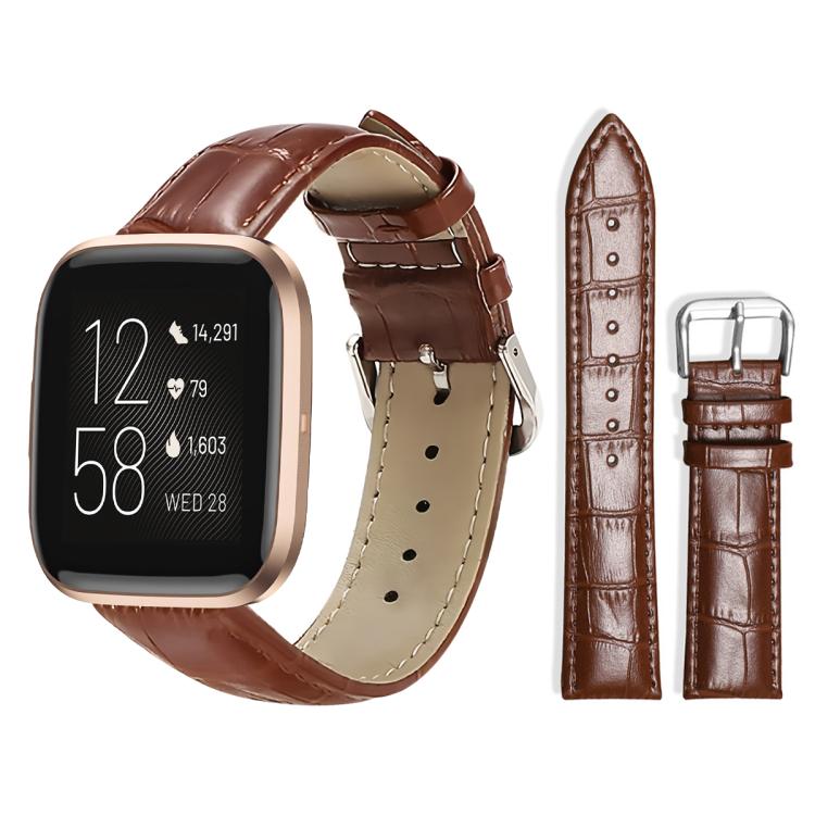 Cinturino per orologio in pelle con fibbia ad ardiglione e texture di bambù xDfind, For Fitbit Inspire 2 / Ace 3 14mm, For Fitbit Versa 2/Versa/Versa Lite/Blaze 22mm, For Fitbit Charge 4 / 3 18mm