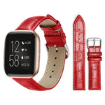 Cinturino per orologio in pelle con fibbia ad ardiglione e texture di bambù xDfind, For Fitbit Inspire 2 / Ace 3 14mm, For Fitbit Versa 2/Versa/Versa Lite/Blaze 22mm, For Fitbit Charge 4 / 3 18mm