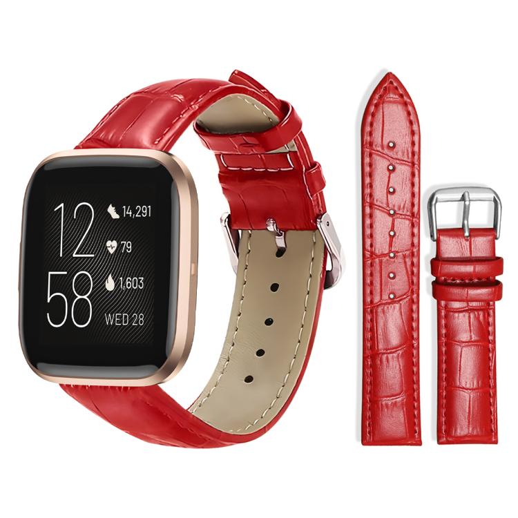 Cinturino per orologio in pelle con fibbia ad ardiglione e texture di bambù xDfind, For Fitbit Inspire 2 / Ace 3 14mm, For Fitbit Versa 2/Versa/Versa Lite/Blaze 22mm, For Fitbit Charge 4 / 3 18mm