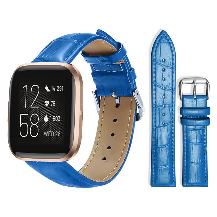 Cinturino per orologio in pelle con fibbia ad ardiglione e texture di bambù xDfind, For Fitbit Inspire 2 / Ace 3 14mm, For Fitbit Versa 2/Versa/Versa Lite/Blaze 22mm, For Fitbit Charge 4 / 3 18mm