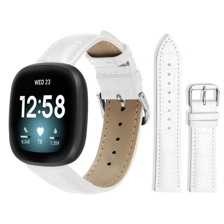 Cinturino per orologio in pelle con fibbia ad ardiglione e texture di bambù xDfind, For Fitbit Charge 6 / 5 18mm, For Fitbit Inspire 3 12mm, For Fitbit Versa 4 / 3 / Sense2 / 1 20mm, For Fitbit Luxe / Special Edition 12mm