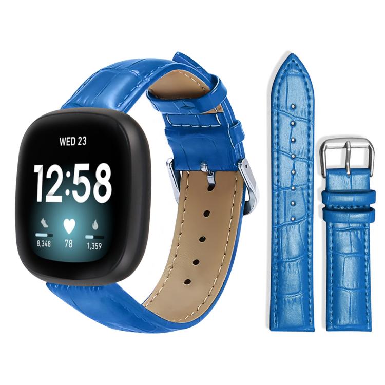 Cinturino per orologio in pelle con fibbia ad ardiglione e texture di bambù xDfind, For Fitbit Charge 6 / 5 18mm, For Fitbit Inspire 3 12mm, For Fitbit Versa 4 / 3 / Sense2 / 1 20mm, For Fitbit Luxe / Special Edition 12mm