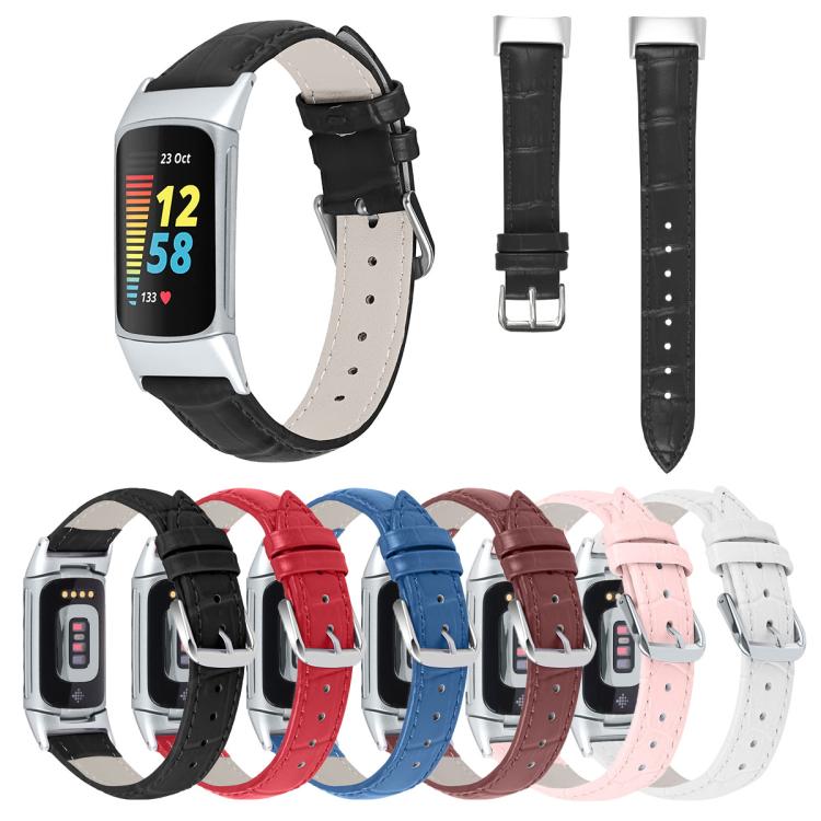 Cinturino per orologio in pelle con fibbia ad ardiglione e texture di bambù xDfind, For Fitbit Inspire 2 / Ace 3 14mm, For Fitbit Versa 2/Versa/Versa Lite/Blaze 22mm, For Fitbit Charge 4 / 3 18mm