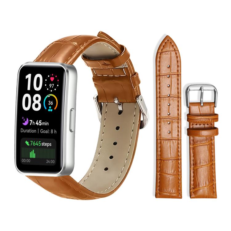 Cinturino per orologio in pelle con fibbia ad ardiglione e texture di bambù xDfind, For Huawei Watch Fit 5 / Fit 5 Pro 20mm, For Huawei Band 10 / 9 / 8 14mm, For Huawei Watch D2 22mm