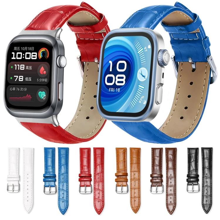Cinturino per orologio in pelle con fibbia ad ardiglione e texture di bambù xDfind, For Huawei Watch Fit 5 / Fit 5 Pro 20mm, For Huawei Band 10 / 9 / 8 14mm, For Huawei Watch D2 22mm
