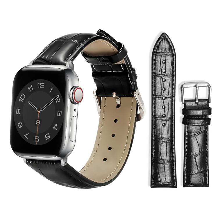 Cinturino per orologio in pelle con fibbia ad ardiglione e texture di bambù xDfind, For Apple Watch 42 / 44 / 45 / 46 / 49mm, For Apple Watch 38 / 40 / 41 / S10 42mm