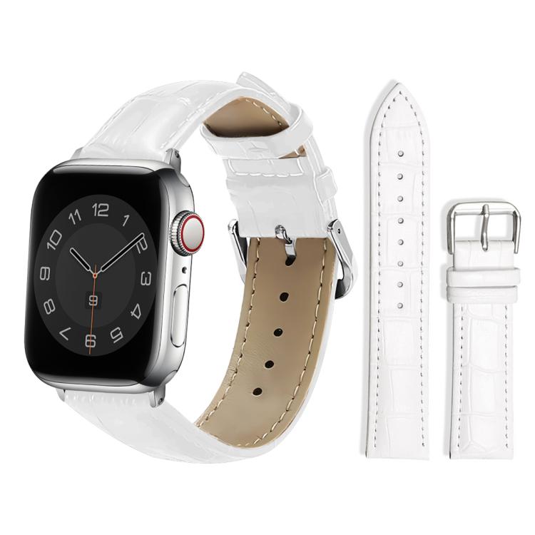 Cinturino per orologio in pelle con fibbia ad ardiglione e texture di bambù xDfind, For Apple Watch 42 / 44 / 45 / 46 / 49mm, For Apple Watch 38 / 40 / 41 / S10 42mm
