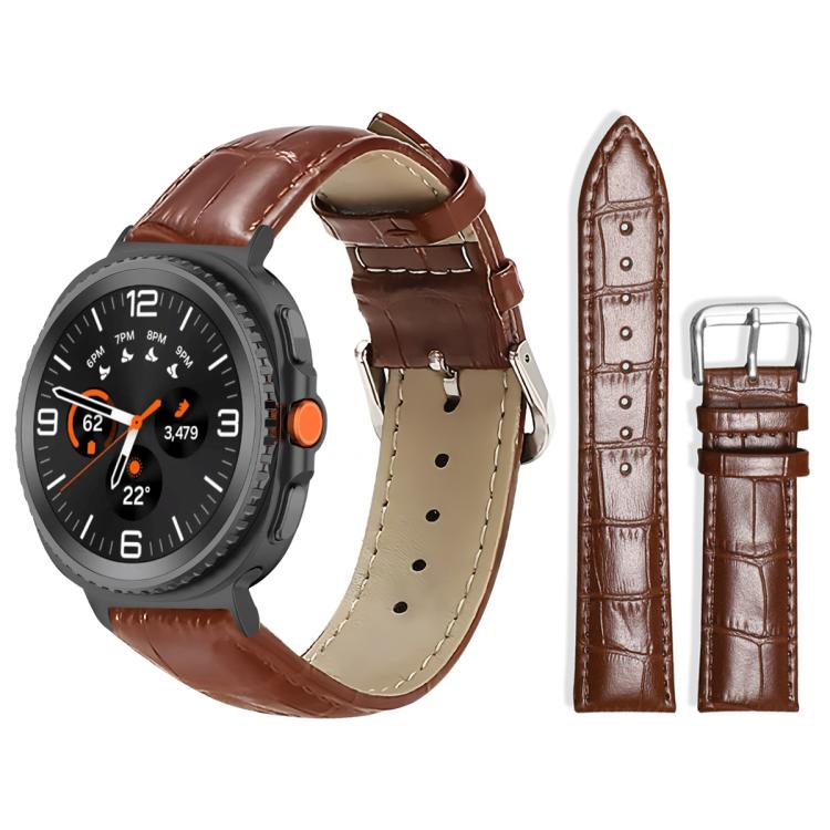 Cinturino per orologio in pelle con fibbia ad ardiglione e texture di bambù xDfind, For Samsung Galaxy Watch Ultra / Ultra 2025 22mm, For Samsung Galaxy Watch8 / Wacth8 Classic 22mm, For Samsung Galaxy Watch7 / FE / 6 / 5 / 4 20mm                      ...
