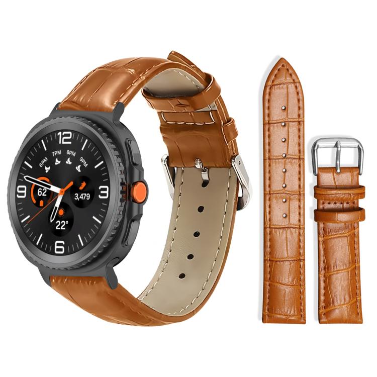 Cinturino per orologio in pelle con fibbia ad ardiglione e texture di bambù xDfind, For Samsung Galaxy Watch Ultra / Ultra 2025 22mm, For Samsung Galaxy Watch8 / Wacth8 Classic 22mm, For Samsung Galaxy Watch7 / FE / 6 / 5 / 4 20mm                      ...
