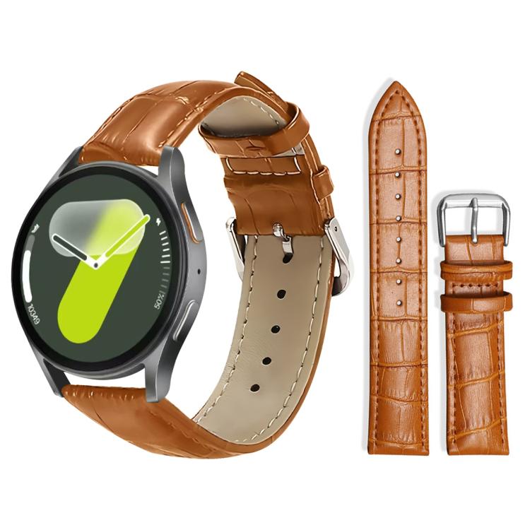 Cinturino per orologio in pelle con fibbia ad ardiglione e texture di bambù xDfind, For Samsung Galaxy Watch Ultra / Ultra 2025 22mm, For Samsung Galaxy Watch8 / Wacth8 Classic 22mm, For Samsung Galaxy Watch7 / FE / 6 / 5 / 4 20mm                      ...